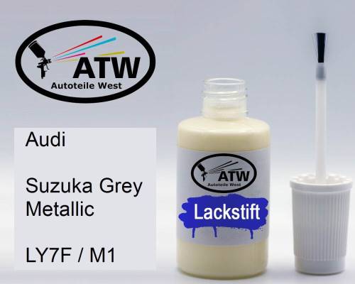 Audi, Suzuka Grey Metallic, LY7F / M1: 20ml Lackstift, von ATW Autoteile West.